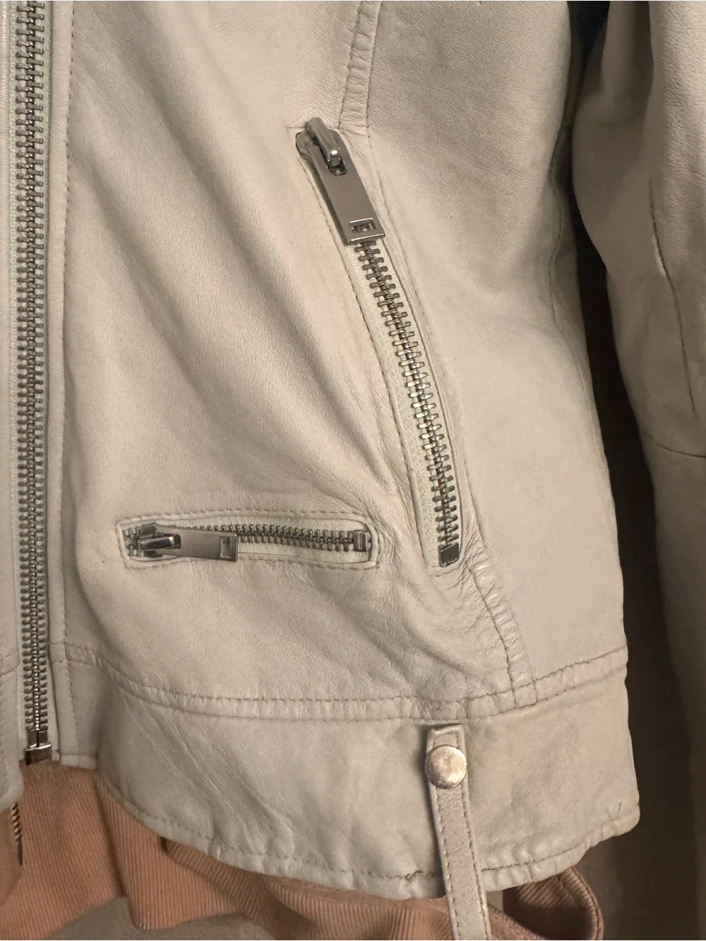 DOMA Leather Moto Jacket with Removable‎ Hood + Hem